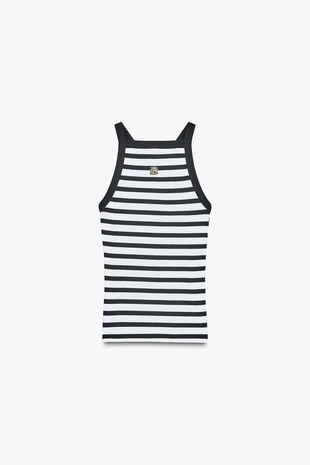 Топ в полоску с брошью ZARA- Заказать в России