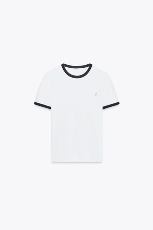 Футболка ZARA с отделкой и брошью- Заказать в России