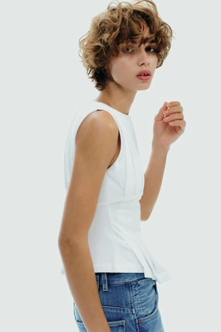 Футболка со складками и молнией- Заказать в России