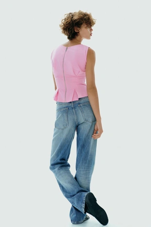 Футболка со складками и молнией- Заказать в России