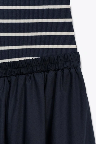 Комбинированное платье-миди из поплина- Заказать в России