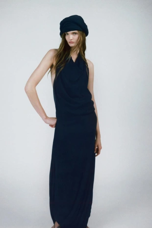 Длинное платье халтер с объемным низом LIMITED EDITION- Заказать в России