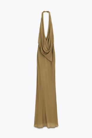 Длинное платье халтер с драпировкой — LIMITED EDITION- Заказать в России