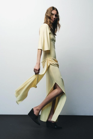 Длинное платье-накидка с открытой спиной- Заказать в России