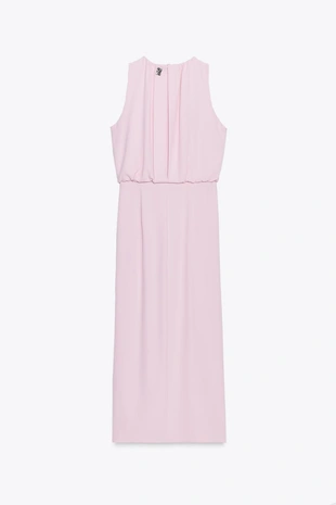 Платье миди со сборками на талии- Заказать в России