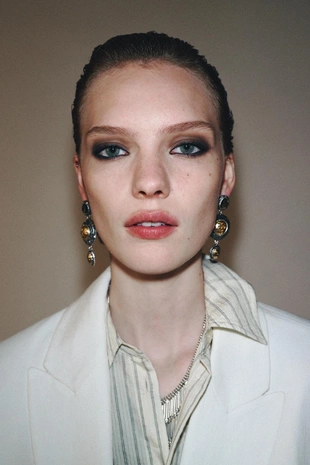 Тройные серьги со стразами и текстурой- Заказать в России