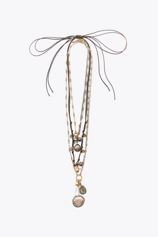 Набор из 3 колье на шнурке, с монетой и подвесками- Заказать в России