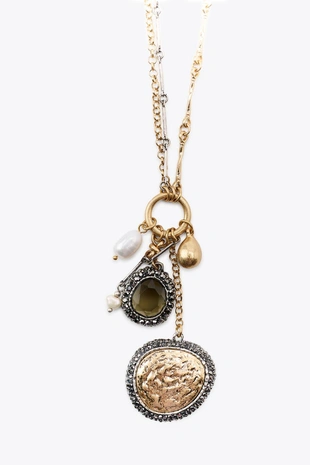 Набор из 3 колье на шнурке, с монетой и подвесками- Заказать в России