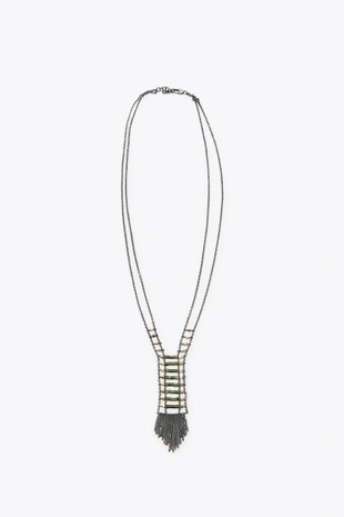 Набор из 2 ожерелий с бисерными бахромой- Заказать в России