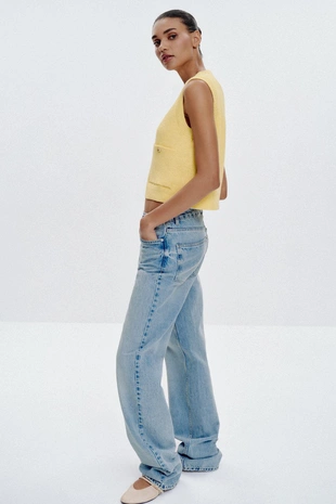 Однотонный трикотажный топ без рукавов