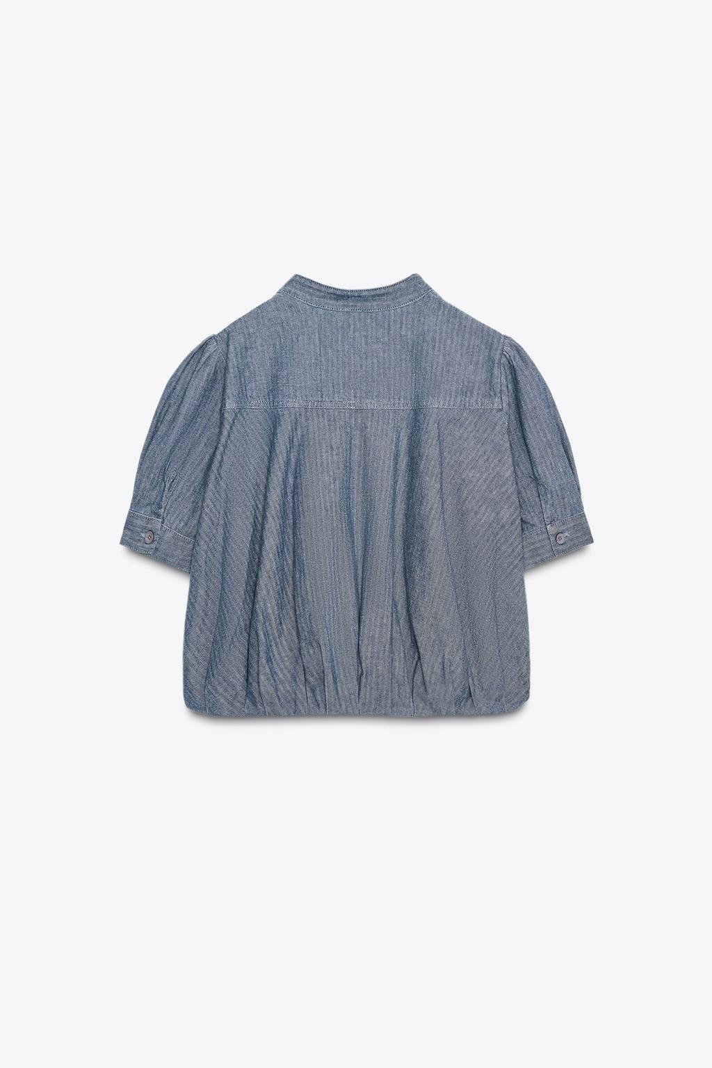 ДЖИНСОВАЯ РУБАШКА СО СКЛАДКАМИ — ZW COLLECTION
