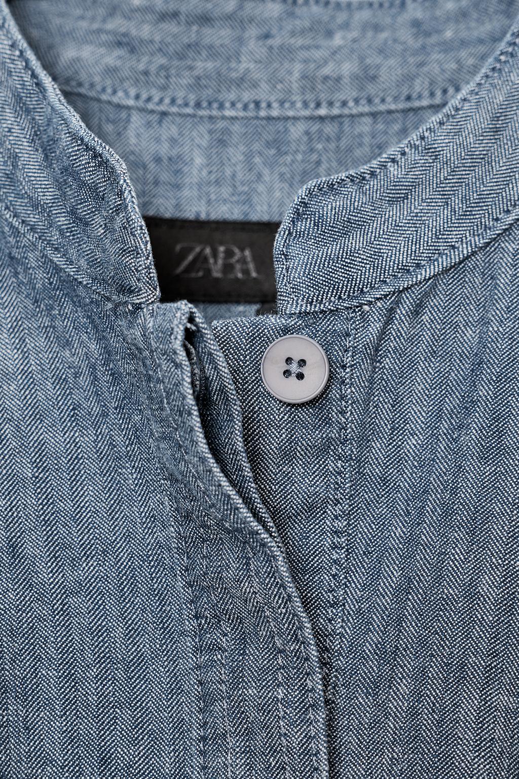 ДЖИНСОВАЯ РУБАШКА СО СКЛАДКАМИ — ZW COLLECTION