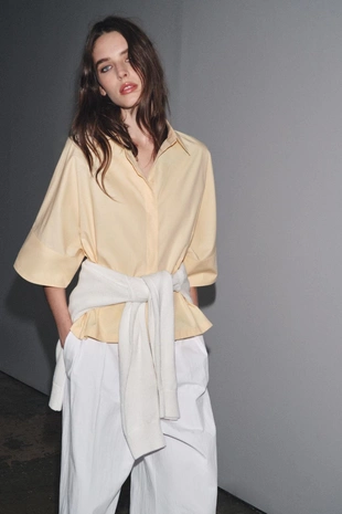 Купить Zara Рубашка из поплина — ZW COLLECTION