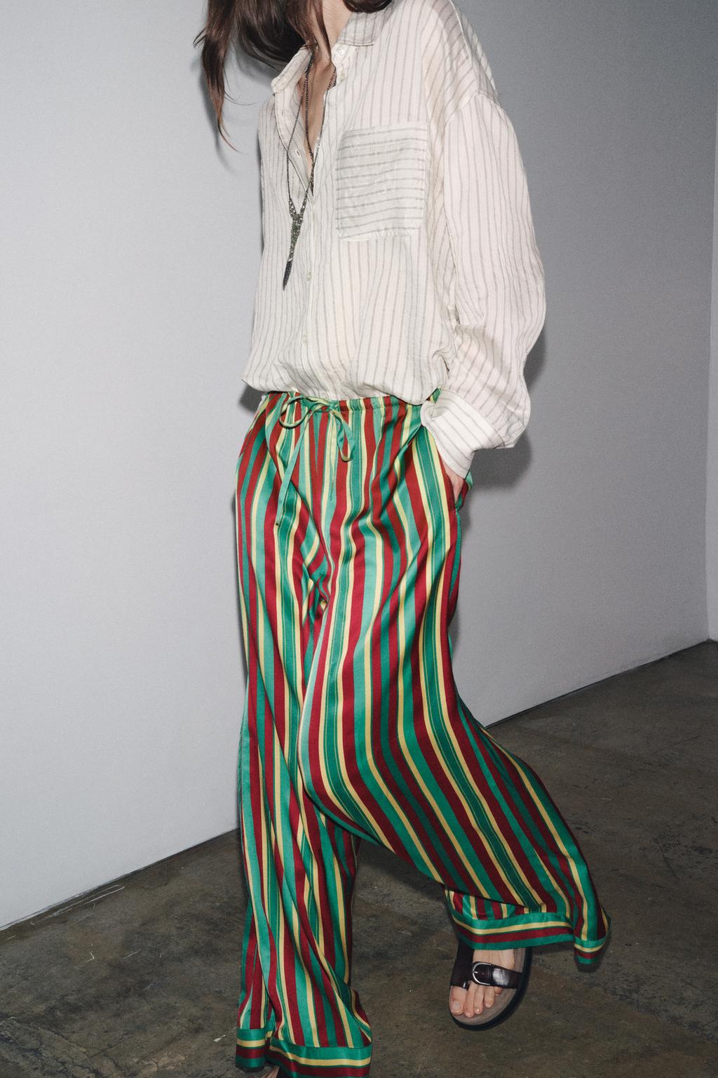 БРЮКИ В ПИЖАМНОМ СТИЛЕ В ПОЛОСКУ — ZW COLLECTION