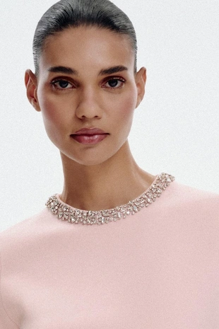 Трикотажный топ со стразами- Заказать в России