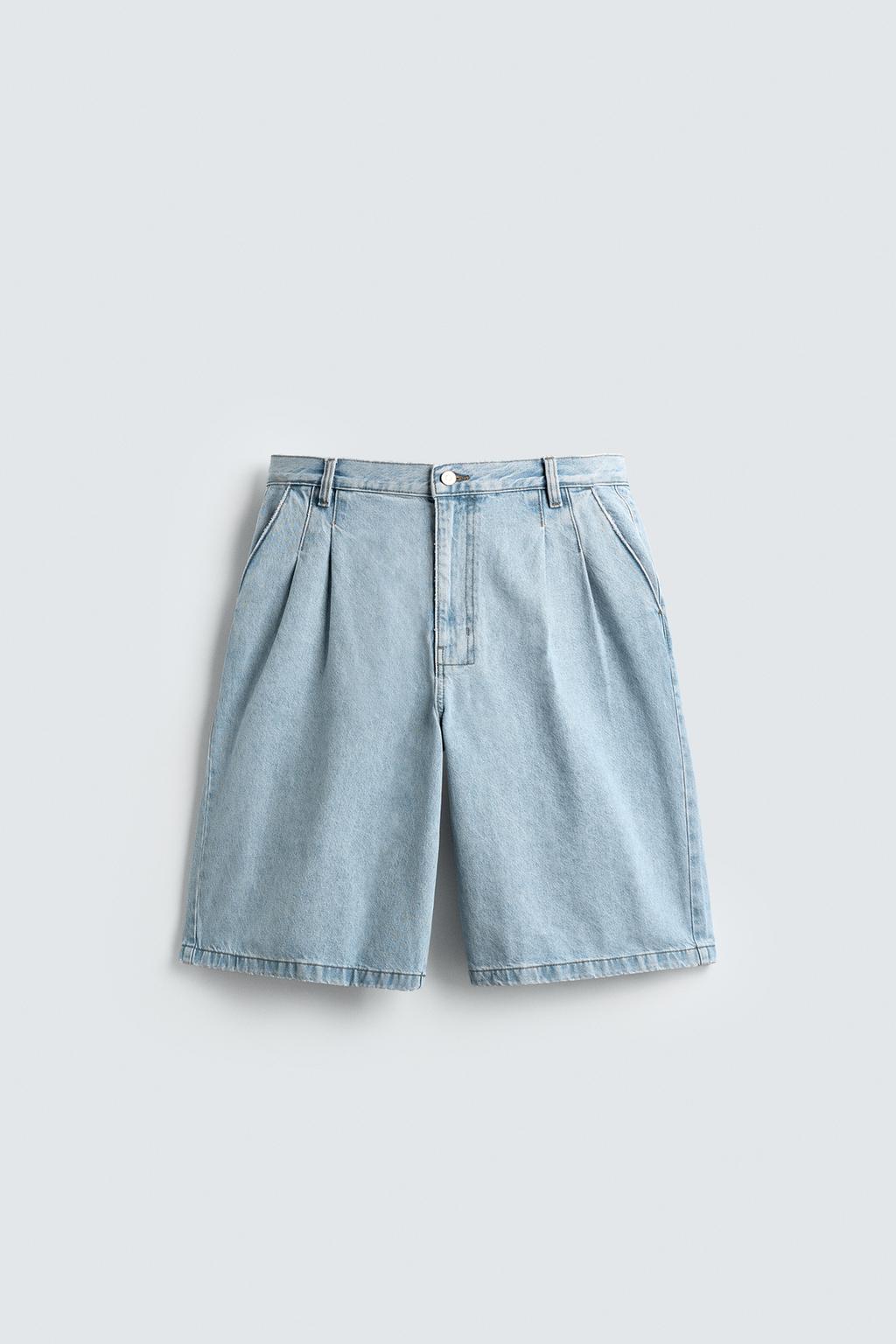 ДЖИНСОВЫЕ ШОРТЫ RELAXED FIT СО СКЛАДКАМИ