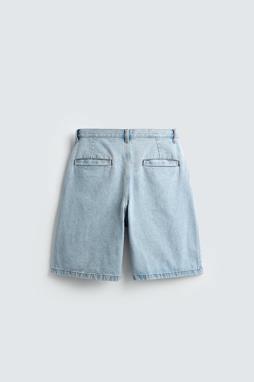 ДЖИНСОВЫЕ ШОРТЫ RELAXED FIT СО СКЛАДКАМИ