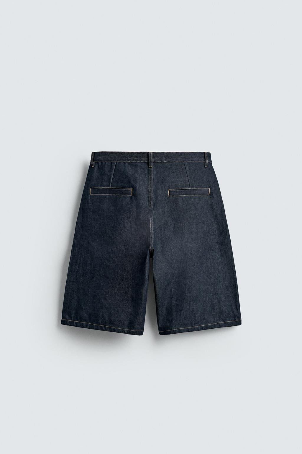 ДЖИНСОВЫЕ ШОРТЫ RELAXED FIT СО СКЛАДКАМИ