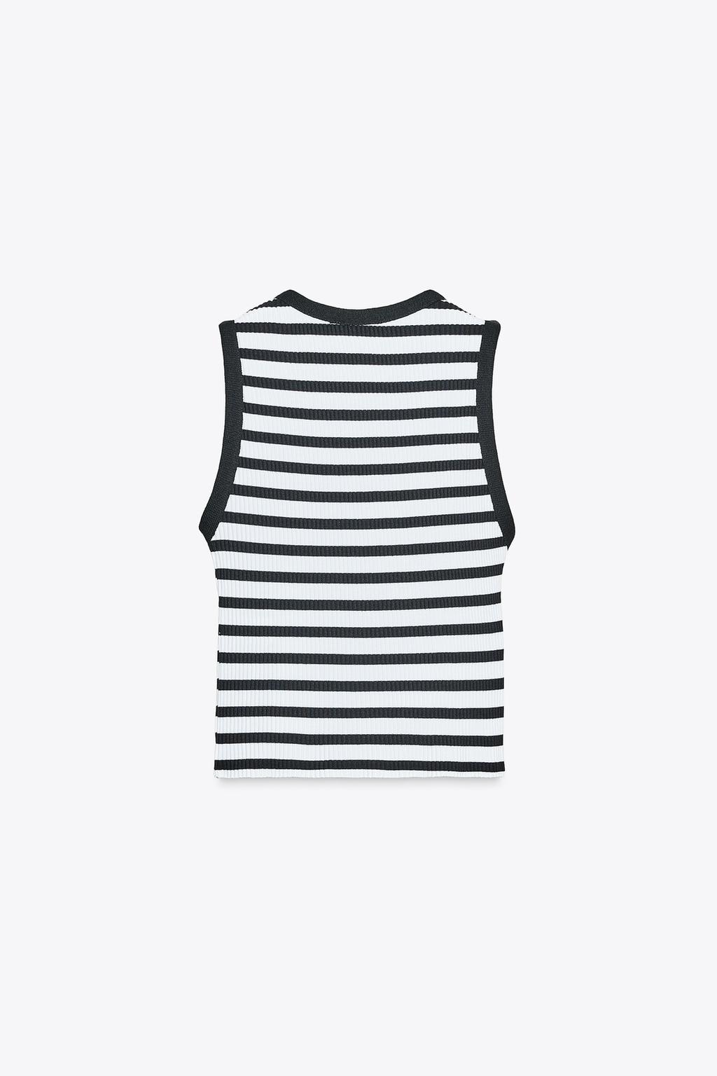 ЖИЛЕТ В ПОЛОСКУ С ПУГОВИЦАМИ ZARA