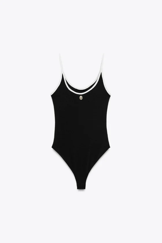БОДИ С БРОШЬЮ ZARA