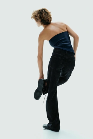 Топ без бретелей с отделкой драгоценностями- Заказать в России