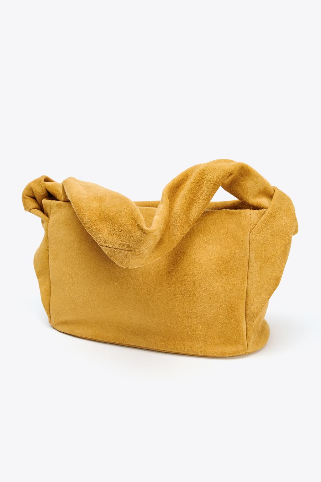 Zara Замшевая сумка - Цвет горчично-желтый - mustard yellow | 6232/610