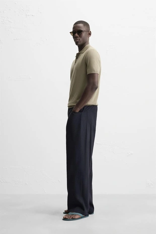 Поло из смесового вискозного трикотажа- Заказать в России