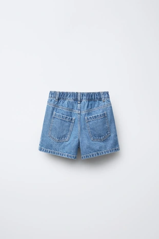 Джинсовая юбка-шорты с высокой посадкой и пуговицей в форме сердца- Заказать в России