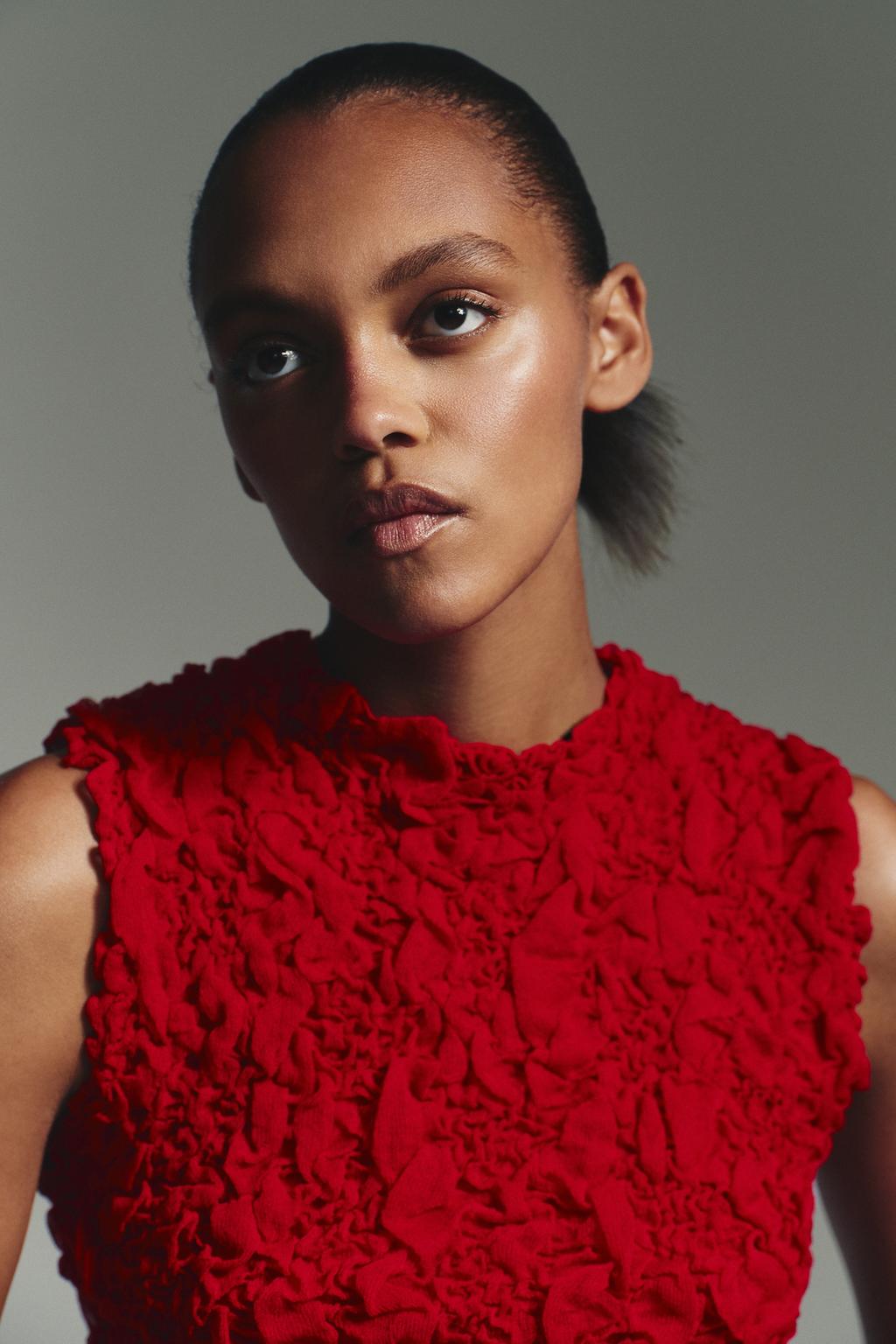 Zara Текстурированный трикотажный топ - Цвет красный - red | 3920/127