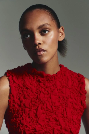 Текстурированный трикотажный топ- Заказать в России