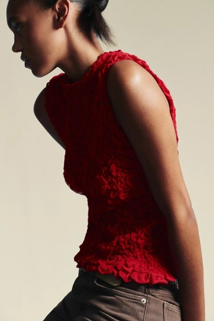 Текстурированный трикотажный топ- Заказать в России