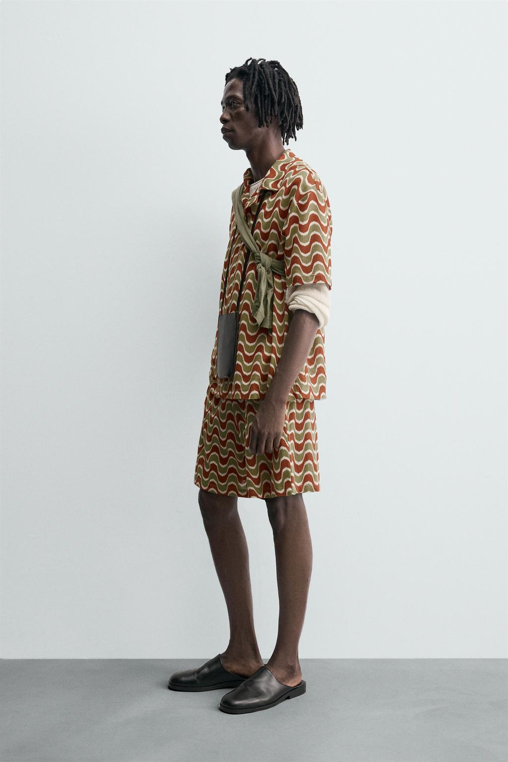 РУБАШКА JACQUARD С ГЕОМЕТРИЧЕСКИМ УЗОРОМ