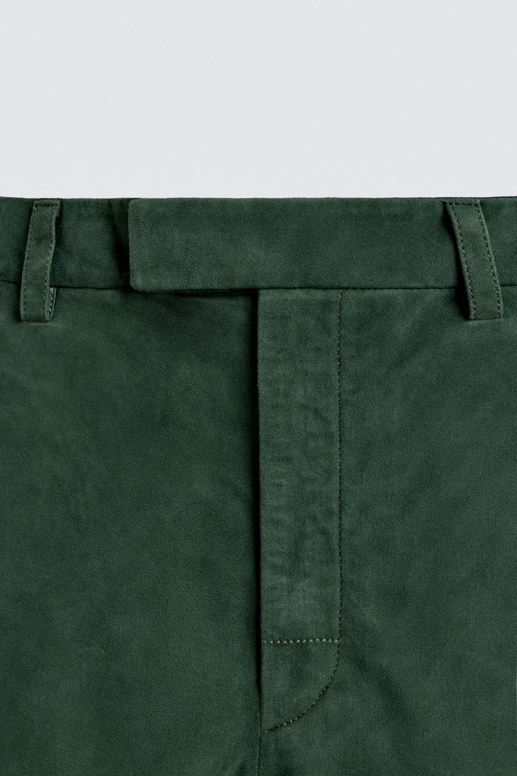 ШОРТЫ-БЕРМУДЫ ИЗ ЗАМШЕВОЙ КОЖИ RELAXED FIT