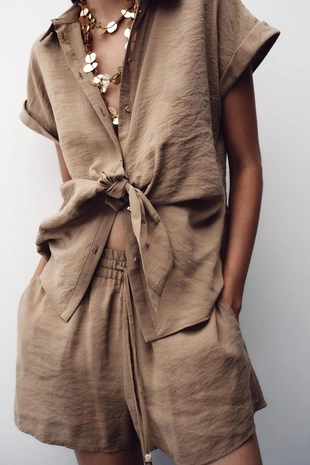 Бермуды на шнурке с бусинами- Заказать в России