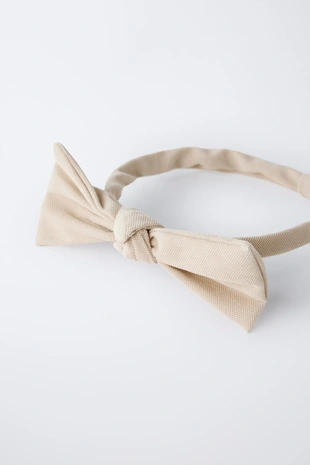 Ободок с бантом из ткани пике