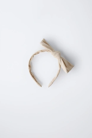 Ободок с бантом из ткани пике