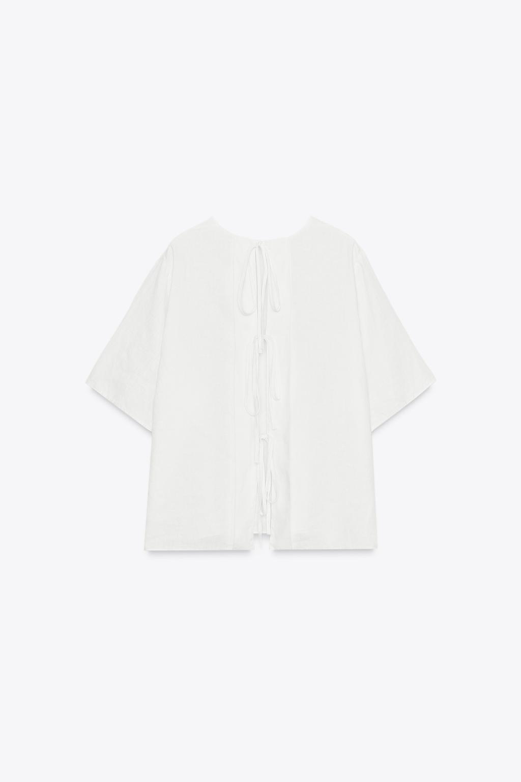ЛЬНЯНОЙ ТОП С ЗАВЯЗКАМИ — ZW COLLECTION