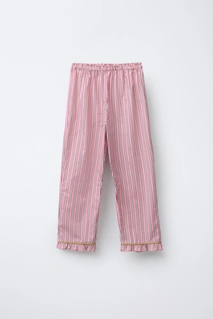 6-14 лет/пижама: рубашка с бантиками и брюки в полоску- Заказать в России