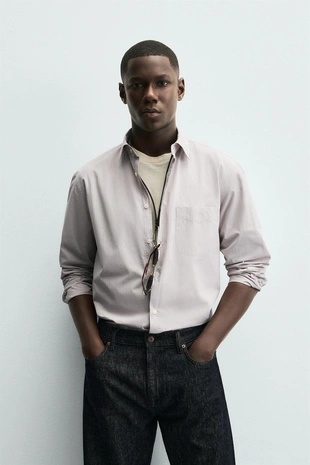 Жаккардовая рубашка в полоску- Заказать в России