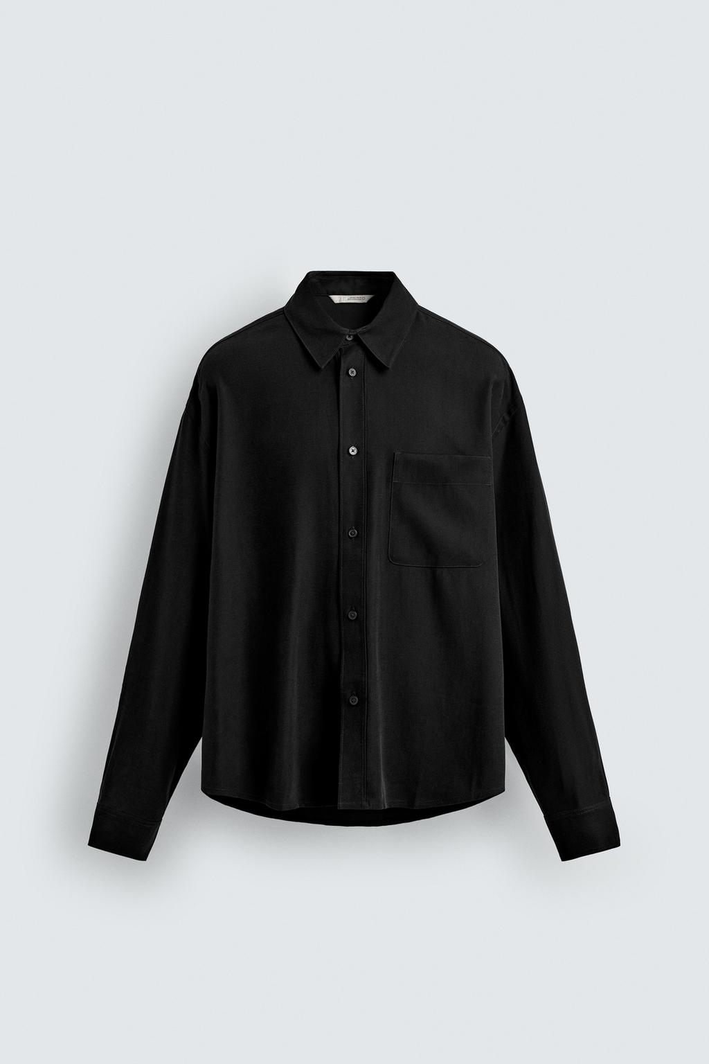 РУБАШКА RELAXED FIT ИЗ СТРУЯЩЕЙСЯ ТКАНИ