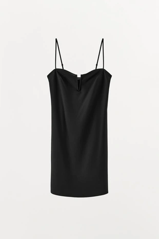 Black | 1355/609/800 - Zara Платье из полиамида с металлической деталью