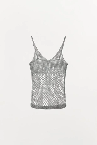 Топ из трикотажа с металлизированной нитью- Заказать в России