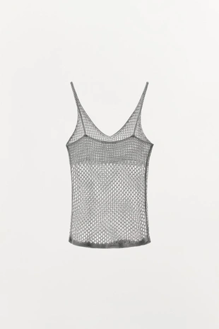 Топ из трикотажа с металлизированной нитью- Заказать в России