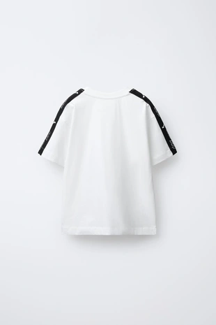 Купить Zara Спортивная футболка с текстом и полосками