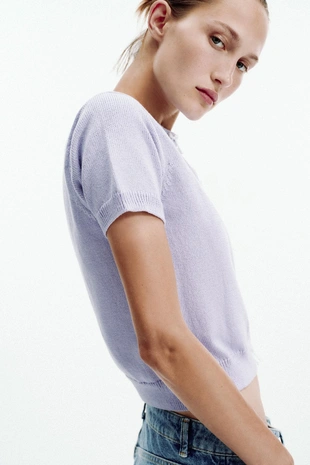 Трикотажный кардиган с бусинами- Заказать в России