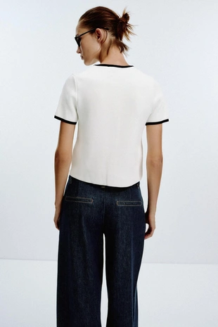 Трикотажная куртка с контрастной отделкой- Заказать в России