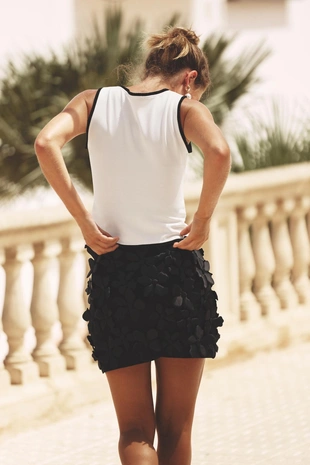 Мини-юбка трикотажная с цветочным рисунком- Заказать в России