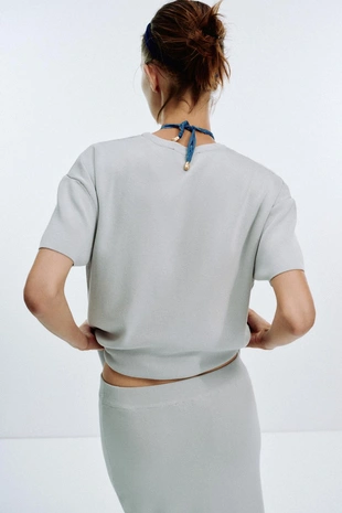 Однотонная трикотажная юбка миди- Заказать в России