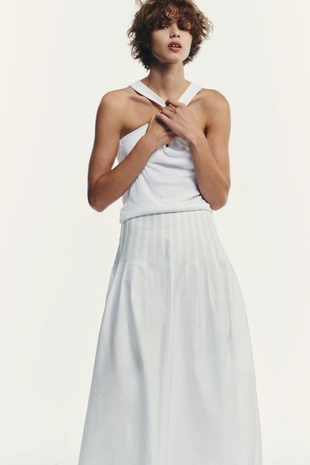 Юбка миди со складками- Заказать в России