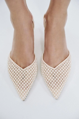 Туфли-мюли с жемчугом- Заказать в России